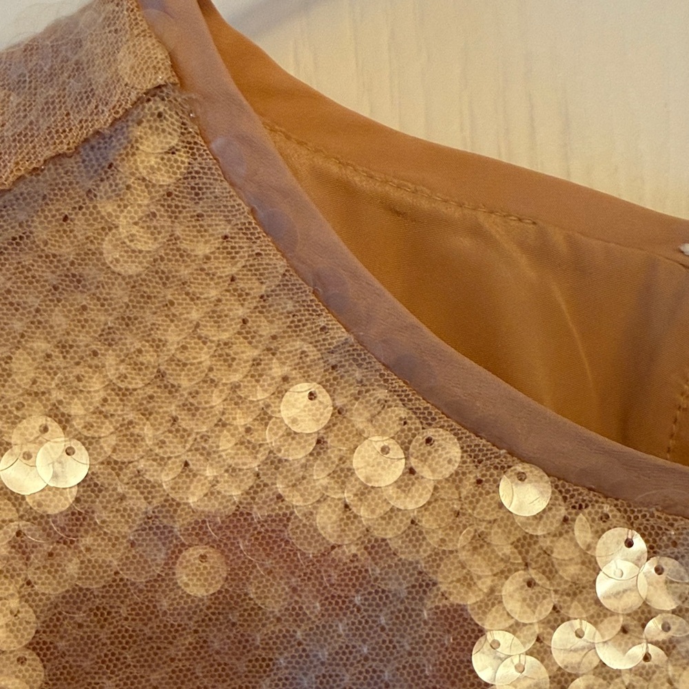 LOFT Shimmering Gold Sequin Blouse - Picture 5 of 6
